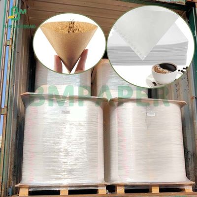 الصف الغذائي البيضاء غير البيضاء 40GSM 50GSM الورق المرشح للقهوة 1200mm