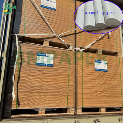 ورق حراري أبيض قابل للطباعة بوزن 70 جرام و 75 جرام بكرة جامبو بعرض 795 مم و 800 مم