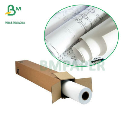 ورق Inkjet Plotter ذو وجهين أبيض 20LB Bond Roll 2 `` Core 24 '' Width