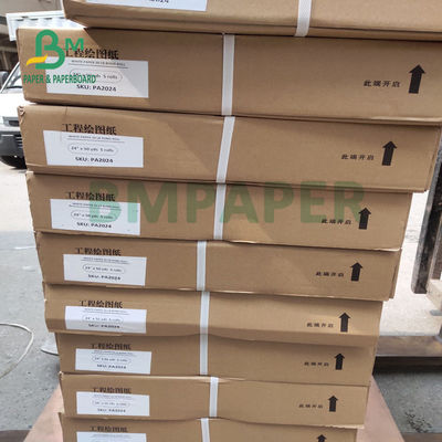 80gsm ارتفاع درجة الحرارة CAD الراسمة ورقة لفة للرسم الهندسي 508 مم