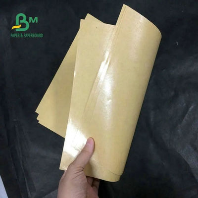 لوح بطانة كرافت بني مقاوم للزيت ، لفات ورقية مطلية بـ PE لتغليف الطعام 70gsm 80gsm 90gsm