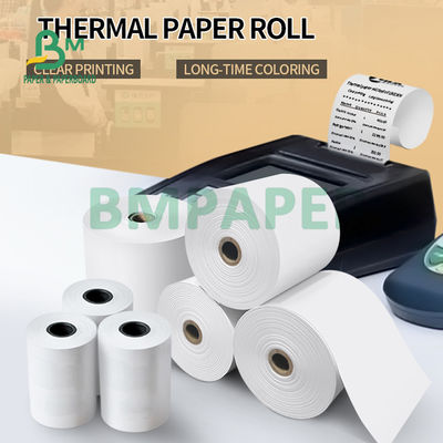 لفة ورق طابعة حرارية 65gsm BPA مجانية لإيصال أمين الصندوق 80 مم 57 مم