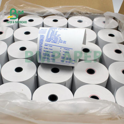 لفة ورق الطابعة الحرارية 55gsm 60gsm لآلة تسجيل النقد 57 × 40 مم