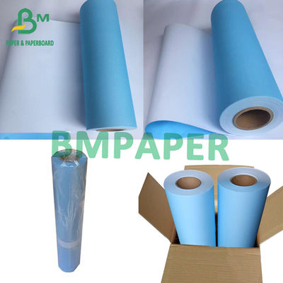 ورق طابعة رصاصة 80 غرام خطط ورقية من جانب واحد أزرق، جانب واحد أبيض 880 ملم X 50 ملم 100 ملم 150 م رول كور 2&quot;
