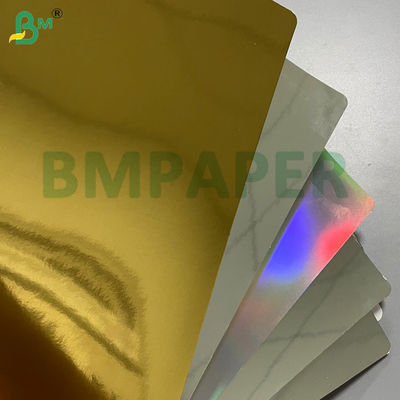 240gsm 250gsm المعدنية اللمعان مقاومة الطي البطاقة المعدنية الذهبية / الفضية لصناديق الهدايا الملونة التعبئة الفاخرة