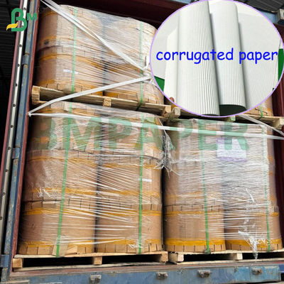 ورق مقوى مموج أبيض بوجه واحد F فلوت للتغليف 787 × 1092 مم