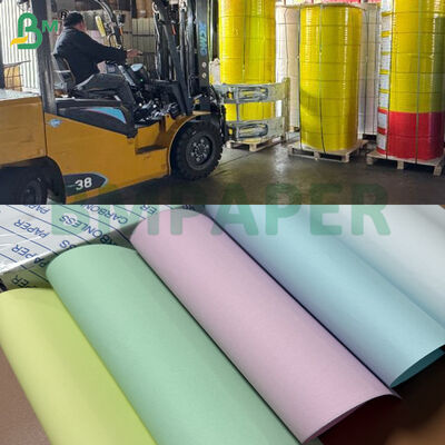 لفات ورق خالية من الكربون 57gsm 60gsm NCR لفات 12 بوصة، CB White CFB Blue CF Canario