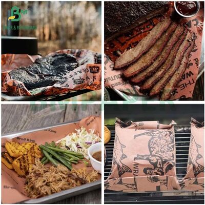 لفائف ورق قصاب وردي وبني وأبيض مقاومة للحرارة 65 جرام 70 جرام، ورق قصاب للفريزر